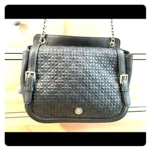 Tory Burch Black Quilted Leather Convertible Bag